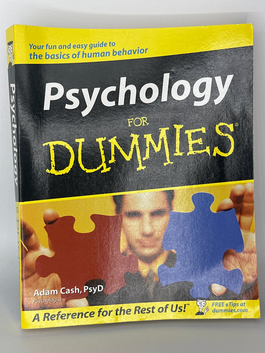 Adam Cash Psychology for Dummies actual front cover used books