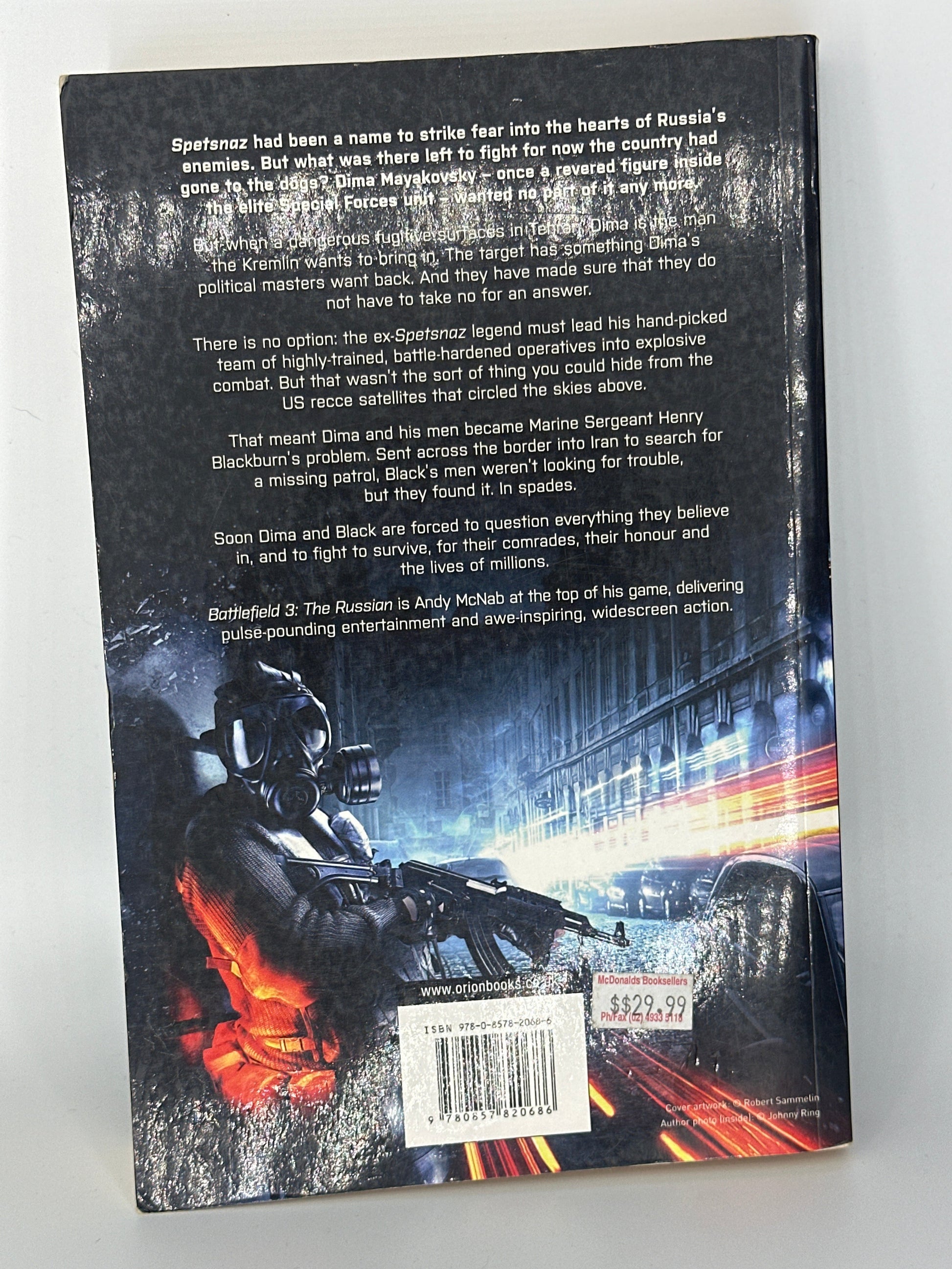 Andy McNab Battlefield 3: The Russian actual back cover used books