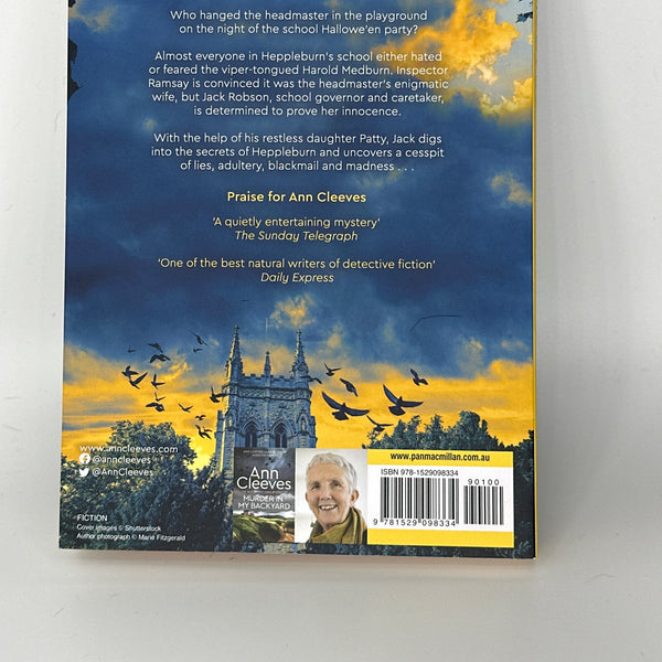 Ann Cleeves-A Lesson in dying, back image, used book 