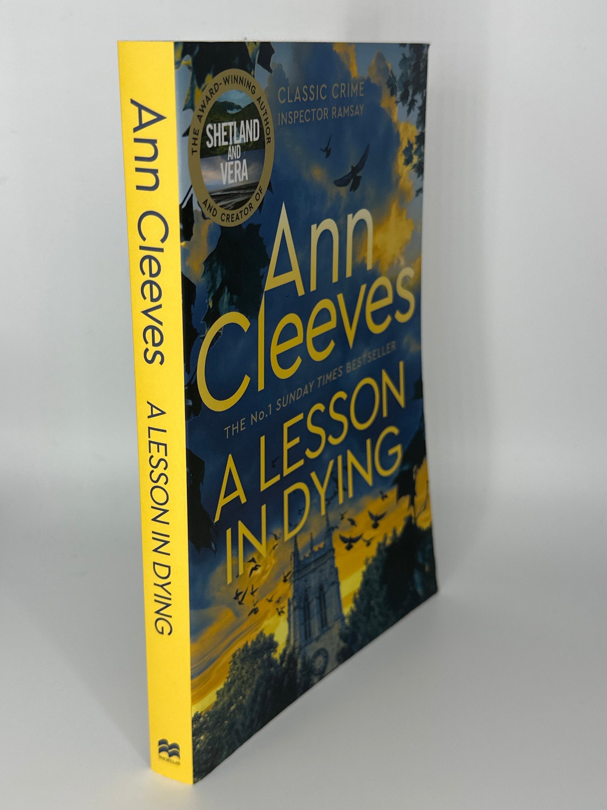 Ann Cleeves A Lesson in Dying actual spine used books
