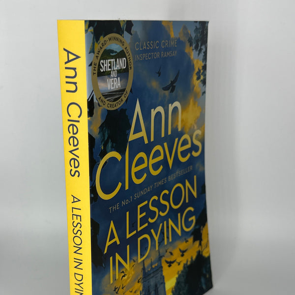 Ann Cleeves A Lesson in Dying actual spine used books