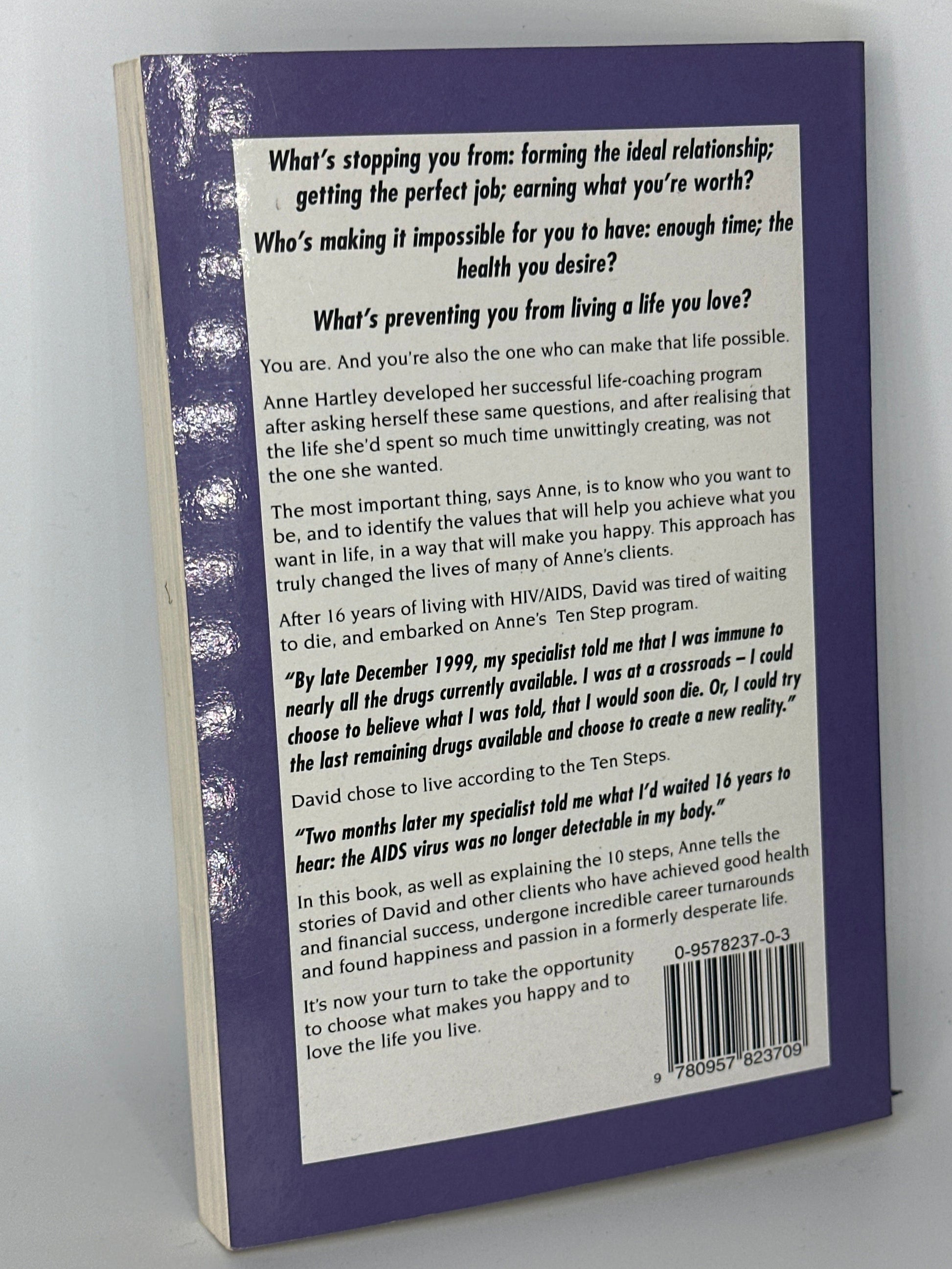 Anne Hartley Love The Life You Live, A Ten Step Life Coaching Process actual back cover used books