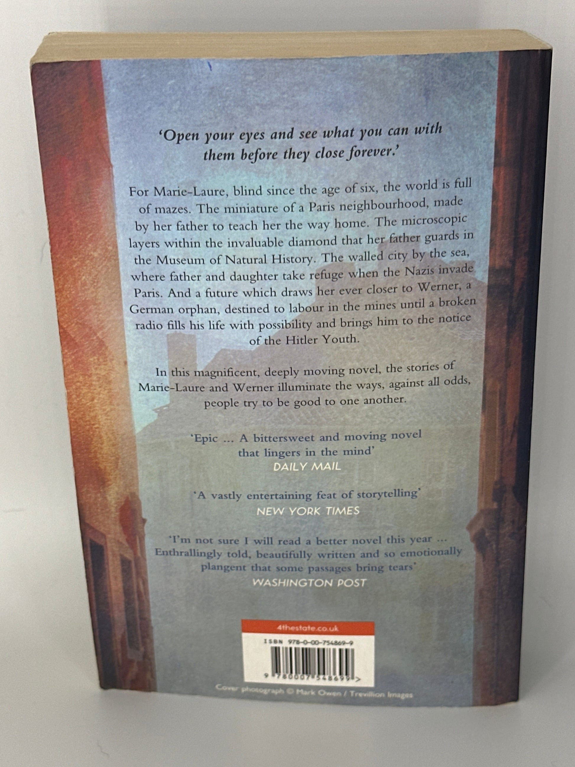 Anthony Doerr All the Light We Cannot See Actual Back Cover Used Books