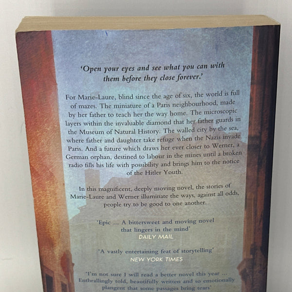 Anthony Doerr All the Light We Cannot See Actual Back Cover Used Books