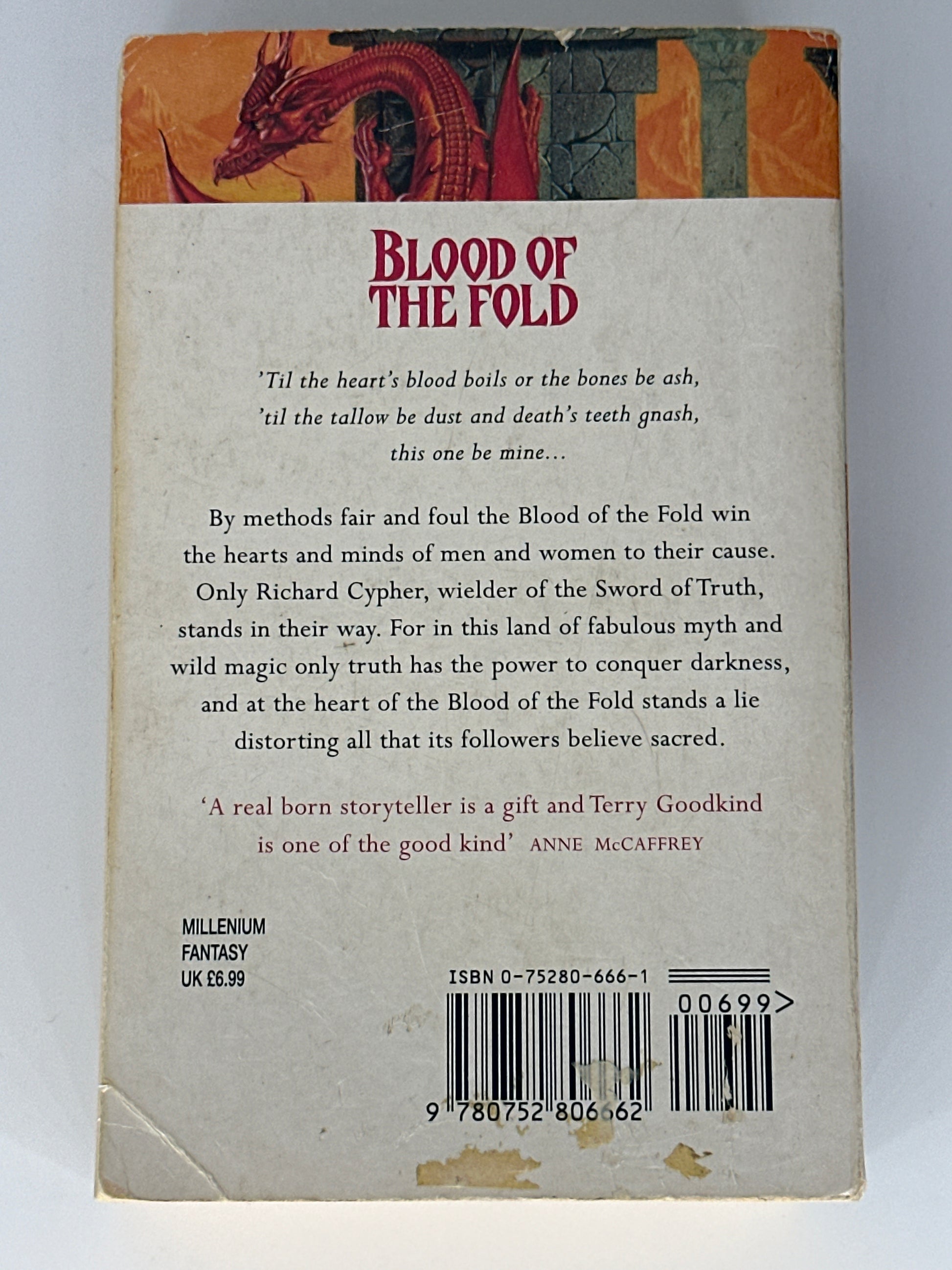 Terry Goodkind Blood of the Fold back cover image