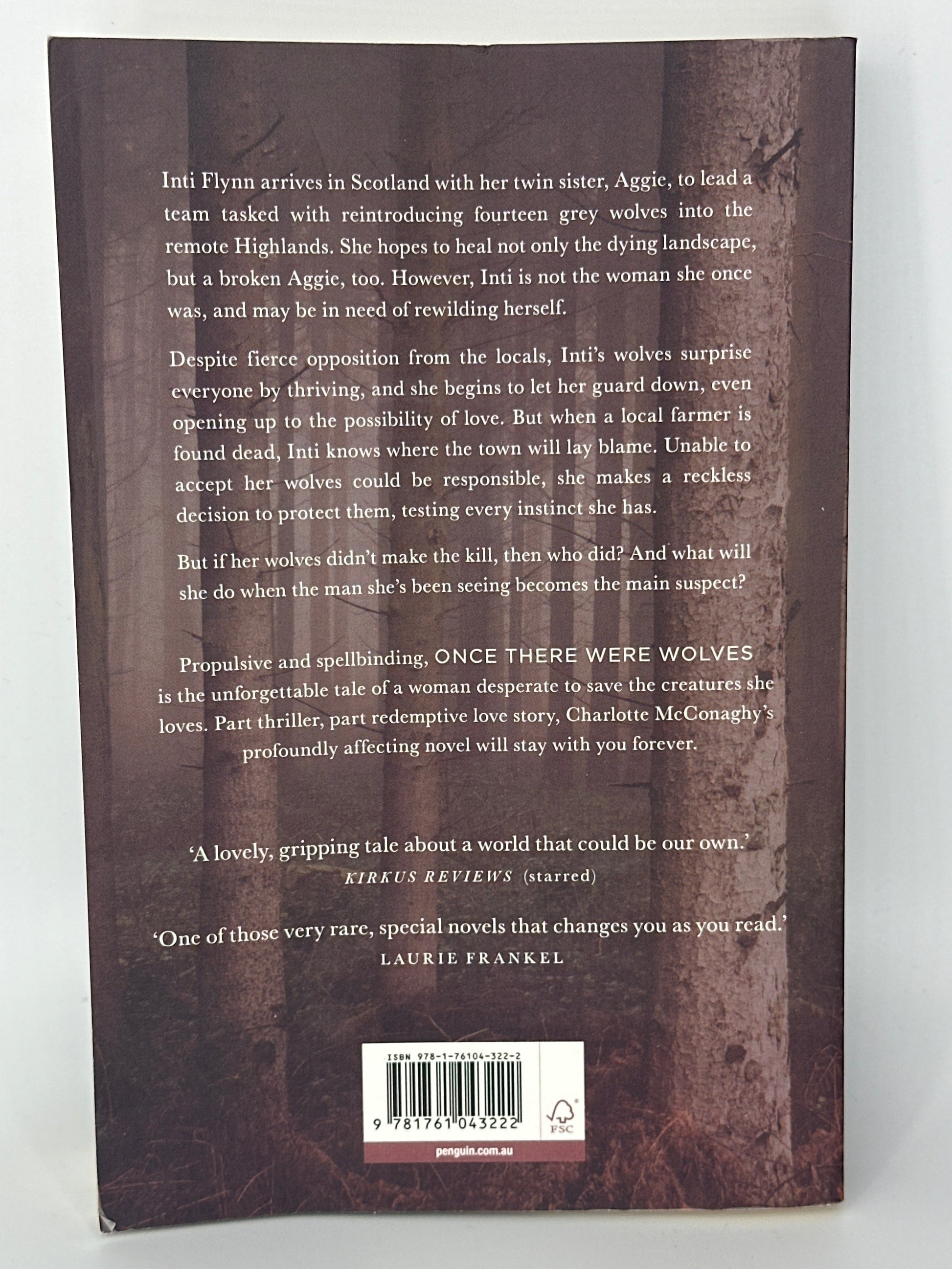 Charlotte McConaghy Once There Were Wolves actual back cover used books