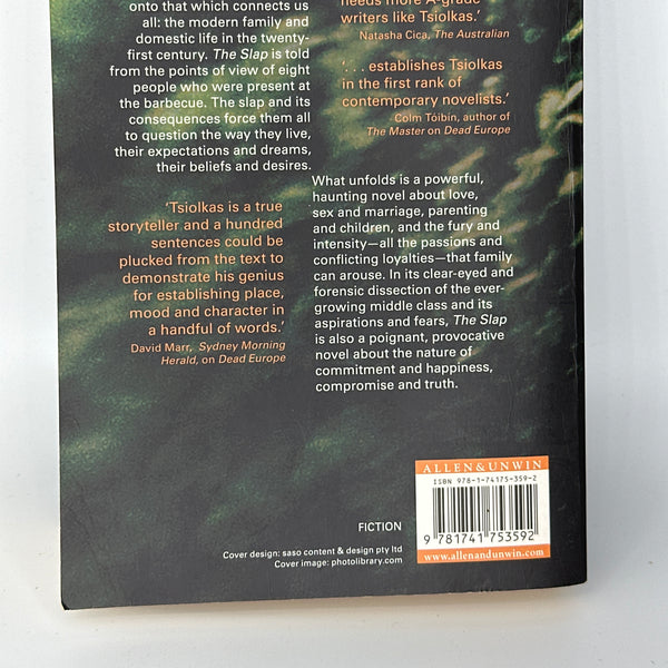 Christos Tsiolkas The Slap actual back cover used books