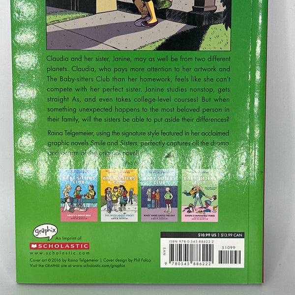 Claudia and Mean Janine: A Graphic Novel (The Baby-Sitters Club #4) (The Baby-Sitters Club Graphix) back cover used books