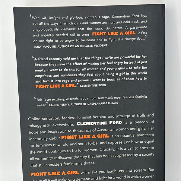 Clementine Ford Fight Like a Girl actual back cover used books