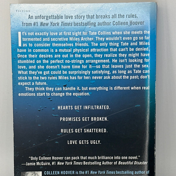 Colleen Hoover Ugly Love: A Novel actual back cover used books