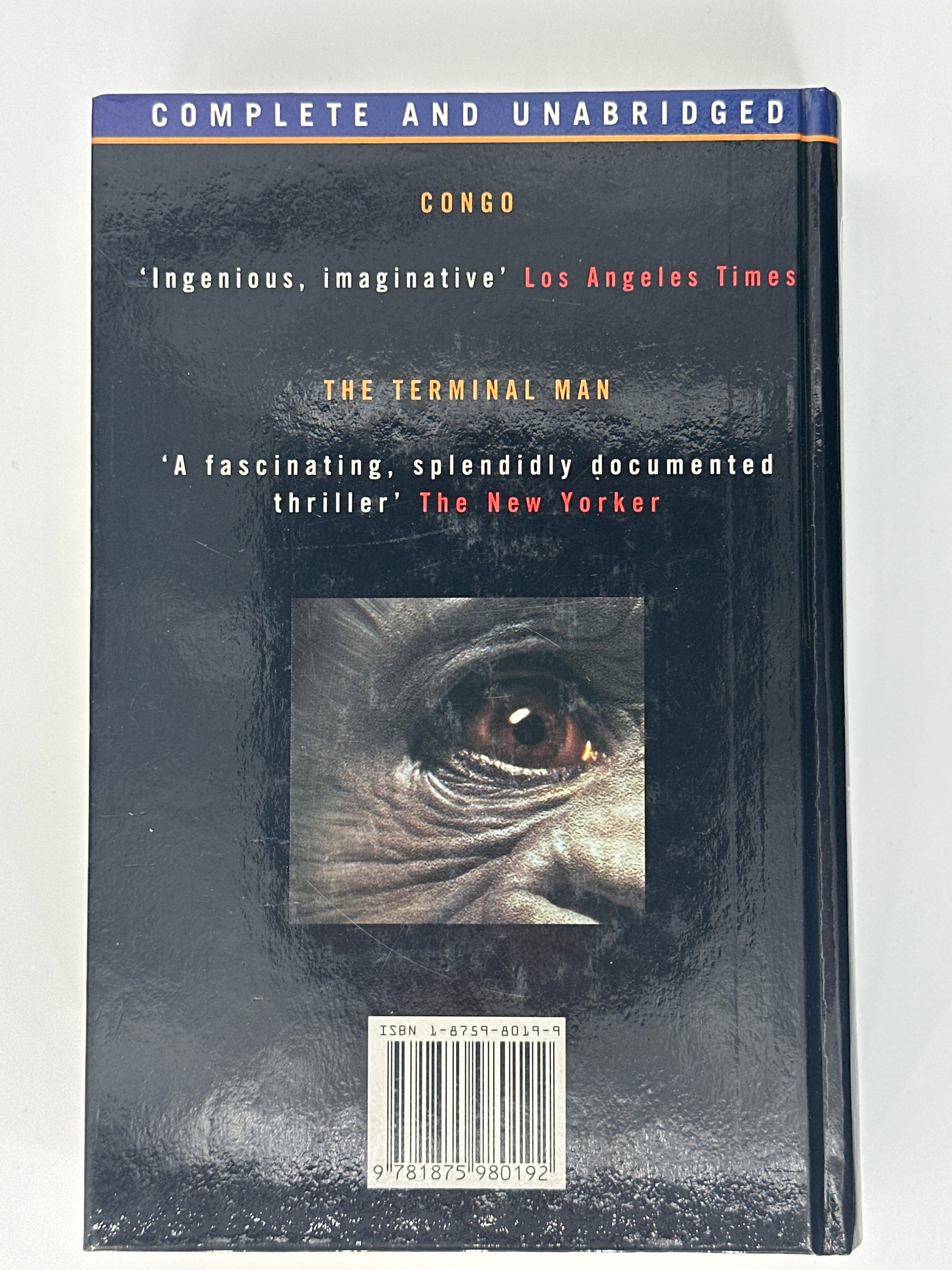 Michael Crichton Congo / The Terminal Man back cover