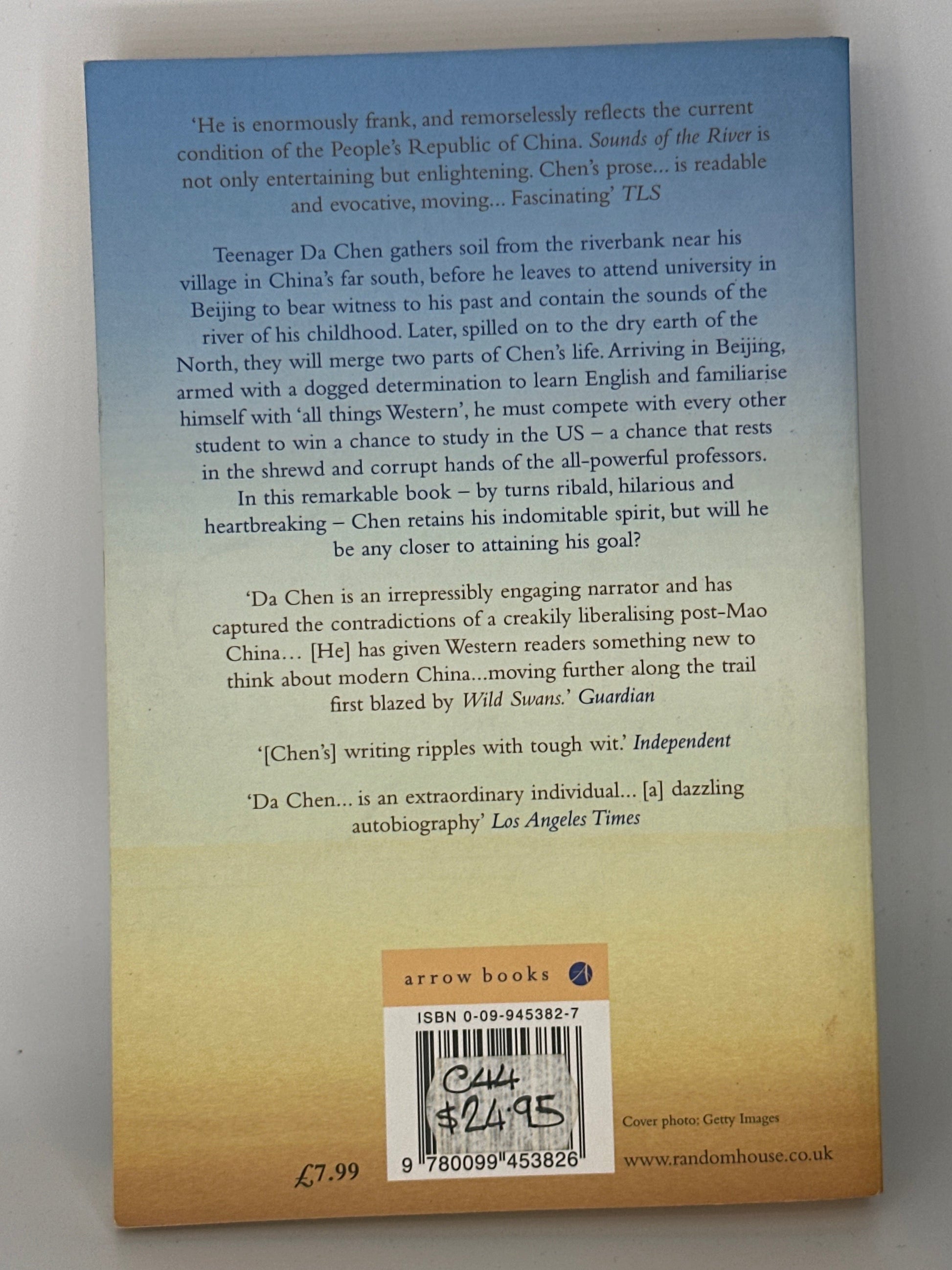 Da Chen Sounds of the River actual back Cover used books