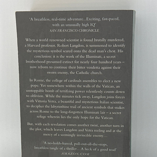 Dan Brown Angels And Demons actual back cover used books