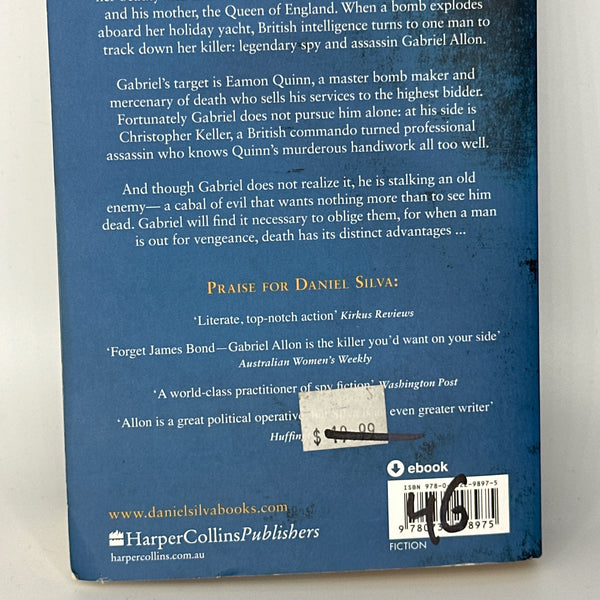 Daniel Silva The English Spy actual back cover used books