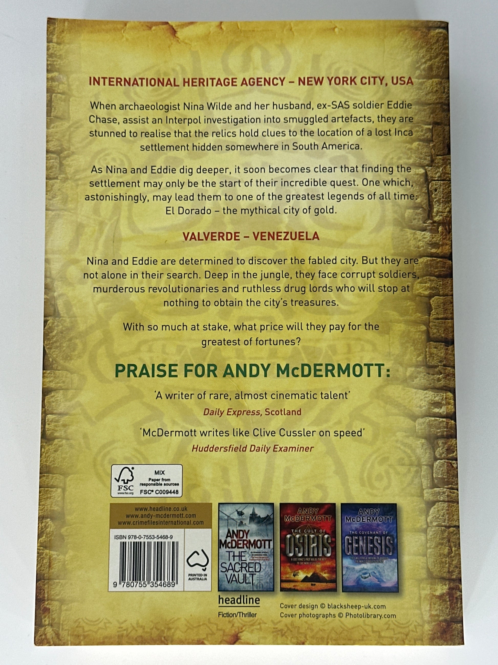 Andy McDermott Empire of Gold back  cover image
