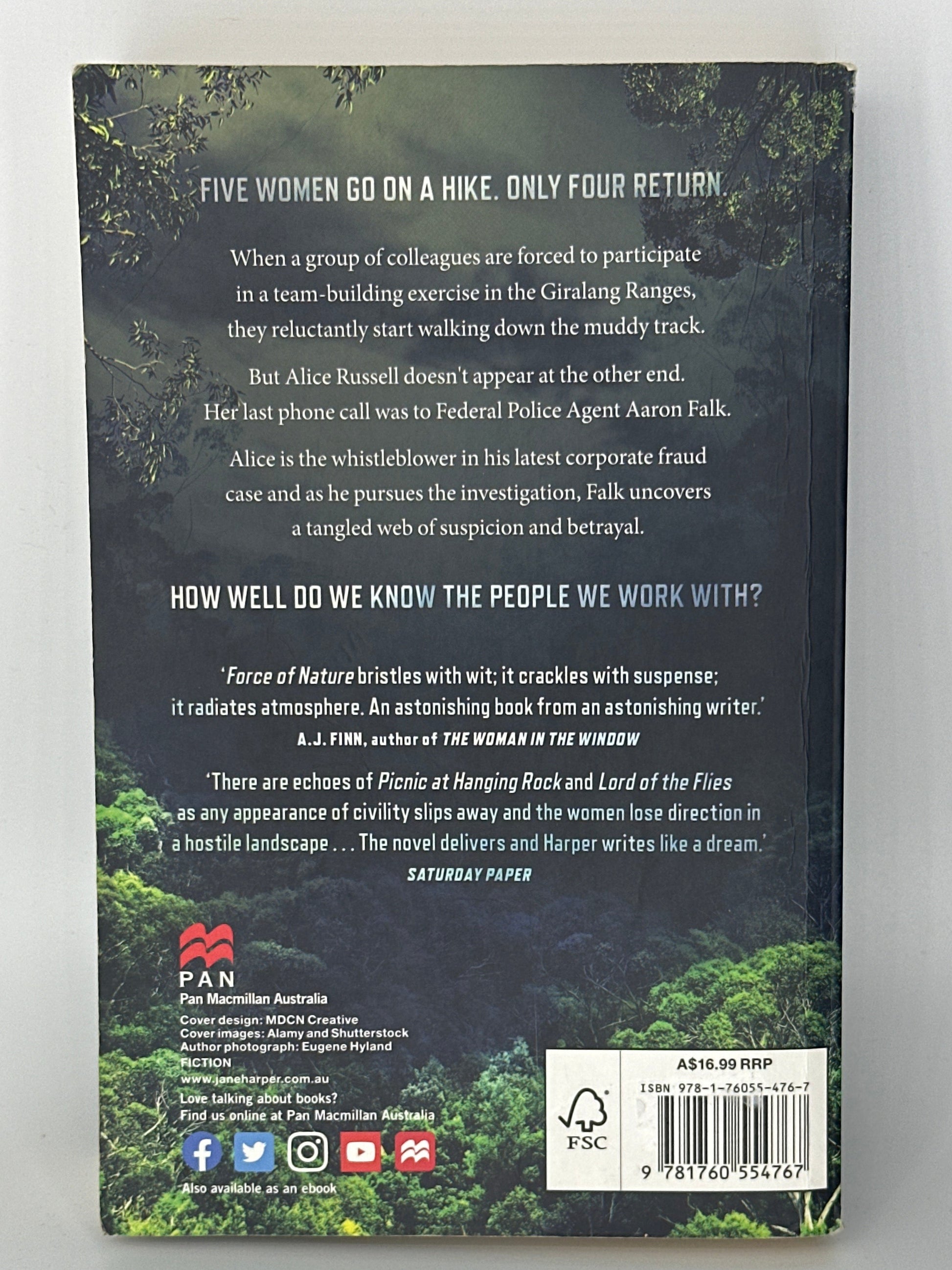 Jane Harper Force of Nature actual back cover used books