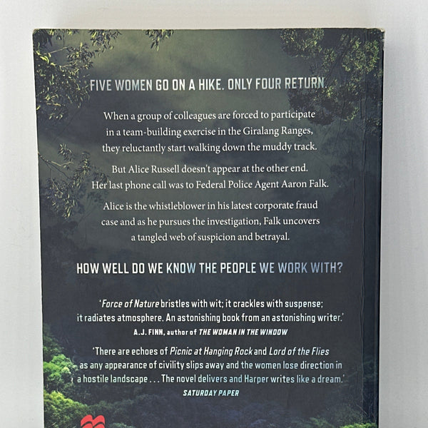 Jane Harper Force of Nature actual back cover used books