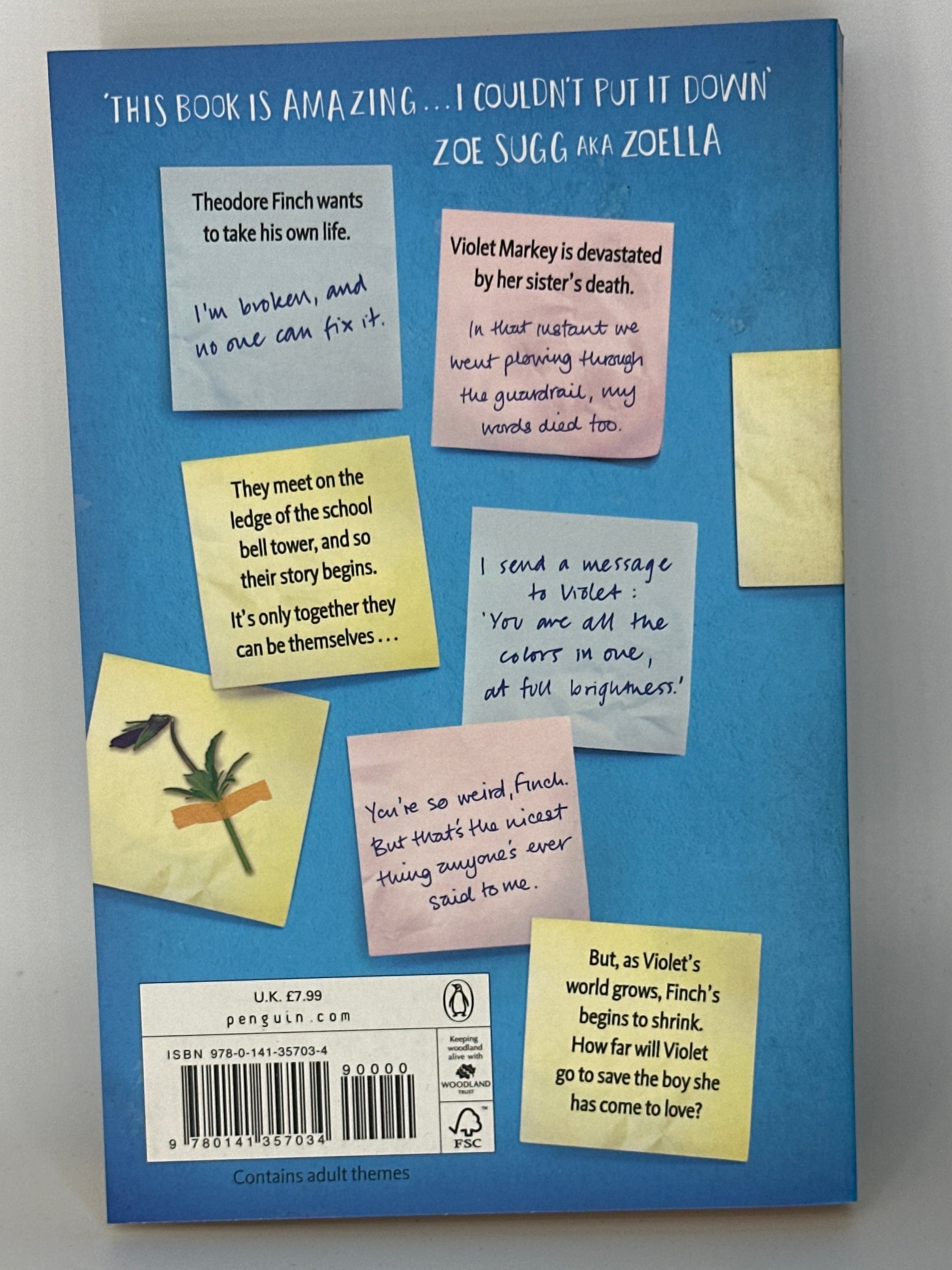 Jennifer Niven All the Bright Places: Movie Tie-In Edition actual back cover used books