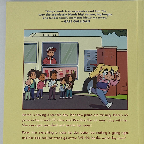 Karen's Worst Day: A Graphic Novel (Baby-Sitters Little Sister #3) (3) (Baby-Sitters Little Sister Graphix) back cover used books