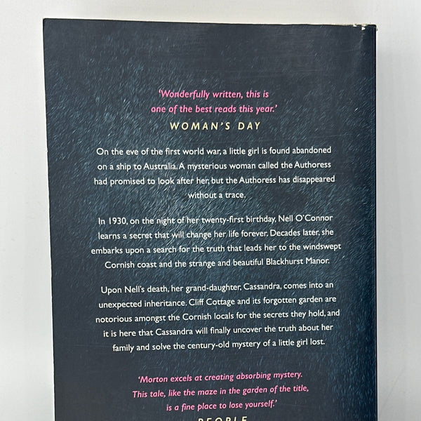 Kate Morton The Forgotten Garden actual back cover used books