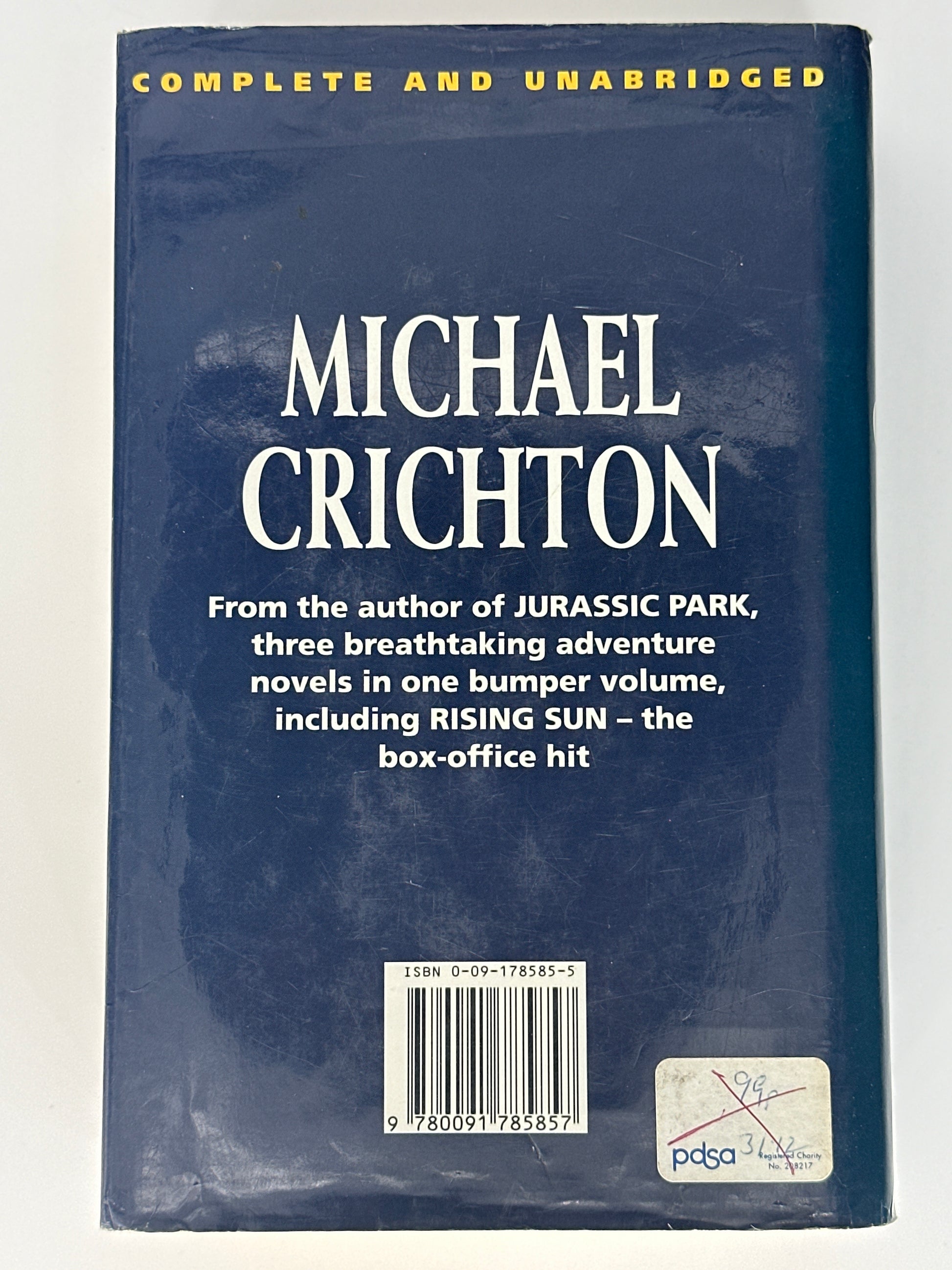 Michael Crichton Rising Sun Adnromeda Strain Binary back cover image