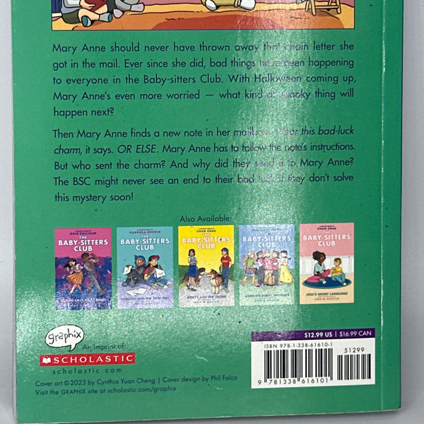 Mary Anne's Bad Luck Mystery: A Graphic Novel (The Baby-Sitters Club #13) (The Baby-Sitters Club Graphix) back cover used books