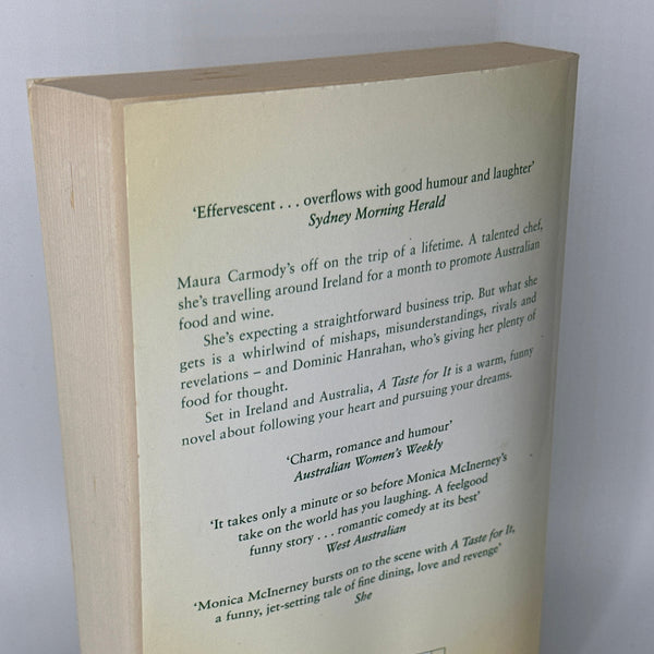 Monica McInerney A Taste for It actual back cover used books