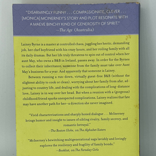 Monica McInerney Greetings from Somewhere Else actual back cover used books