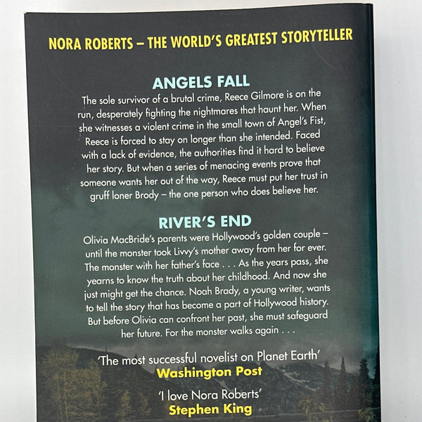Nora Roberts Angels Fall and River's End actual back cover used books
