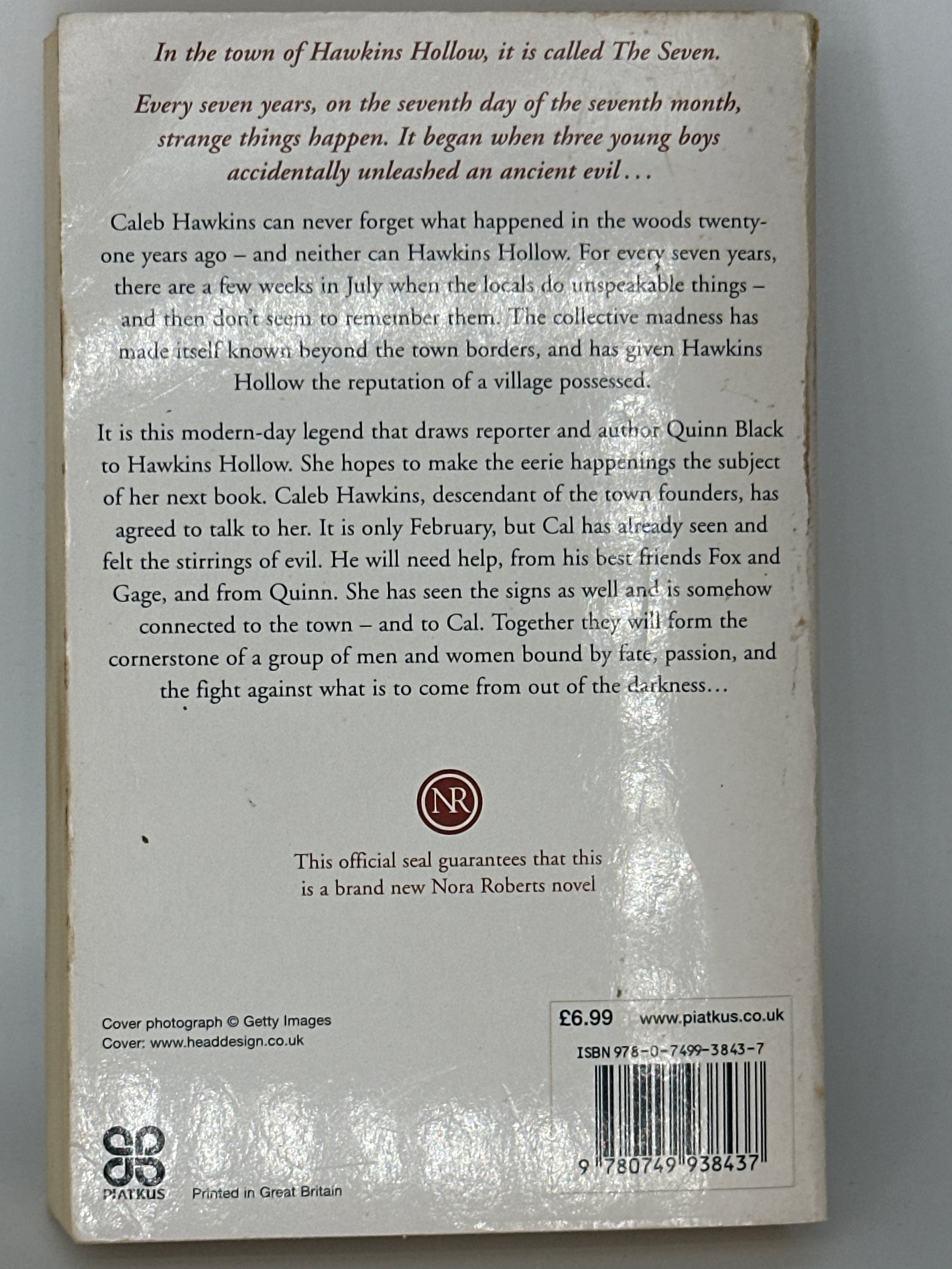 Nora Roberts Blood Brothers (Sign of Seven Trilogy) actual back cover used books