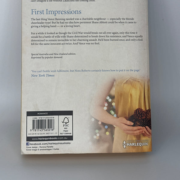 Nora Roberts Christmas Angels actual back cover used books