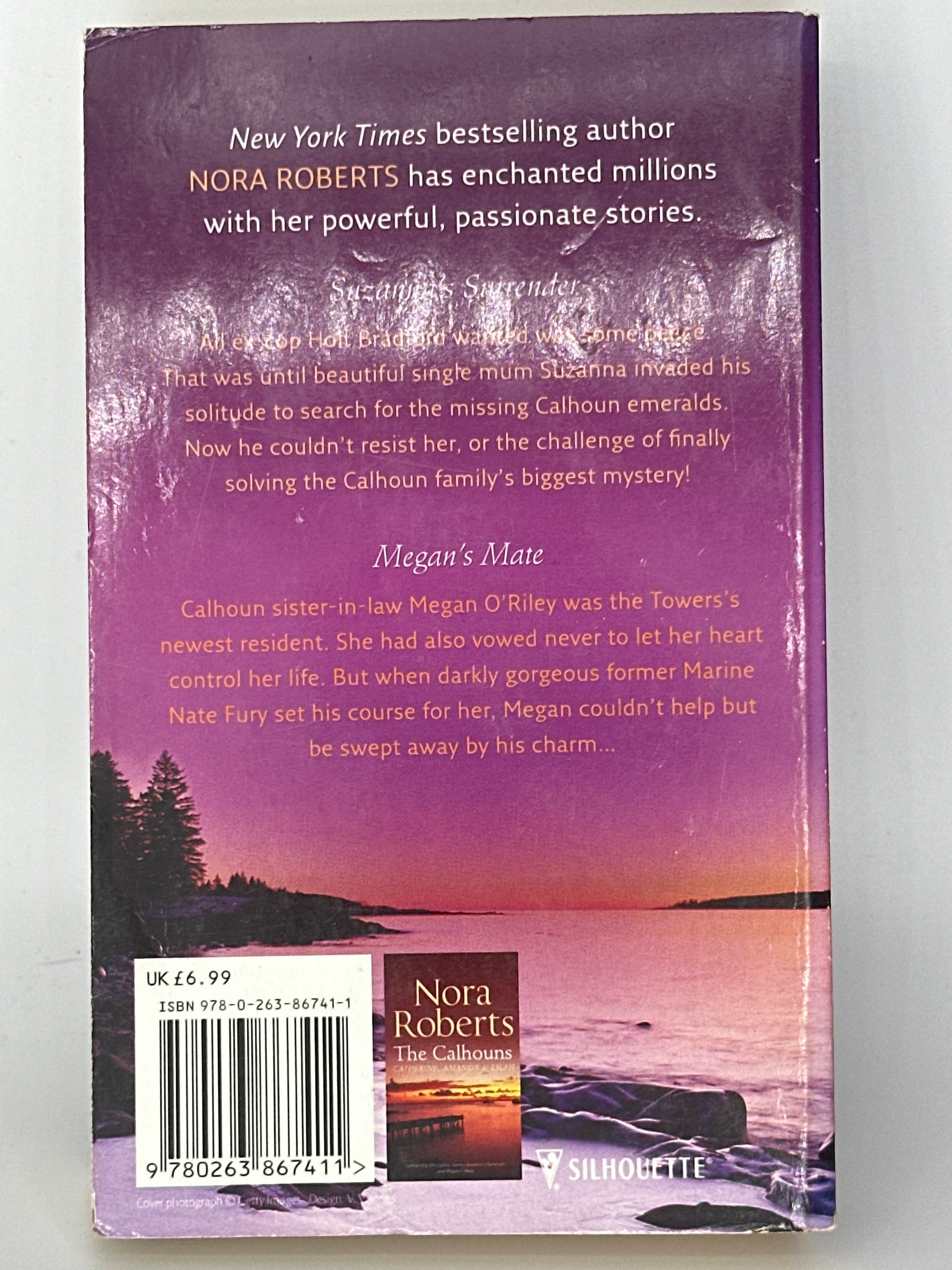 Nora Roberts The Calhouns: Suzanna and Megan (Silhouette Single Title) actual back cover used books