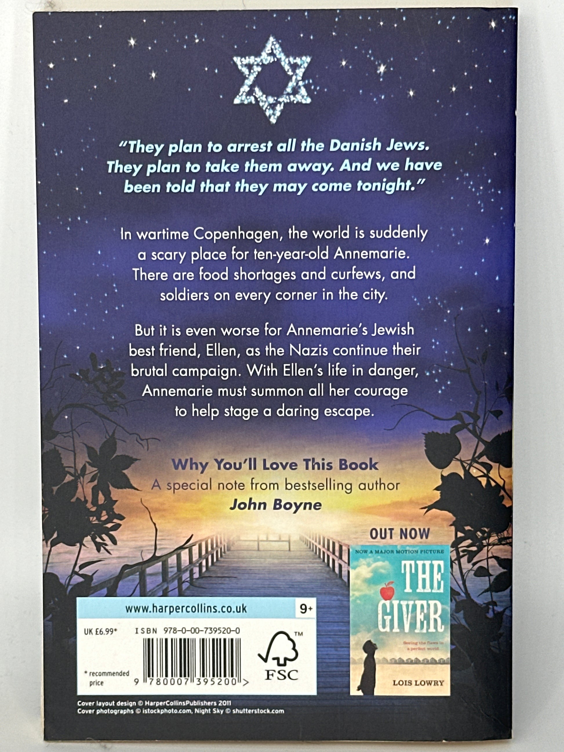 Lois Lowry Number the Stars back cover used books