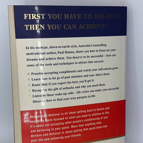 Paul Hanna Believe And Achieve actual back cover used books