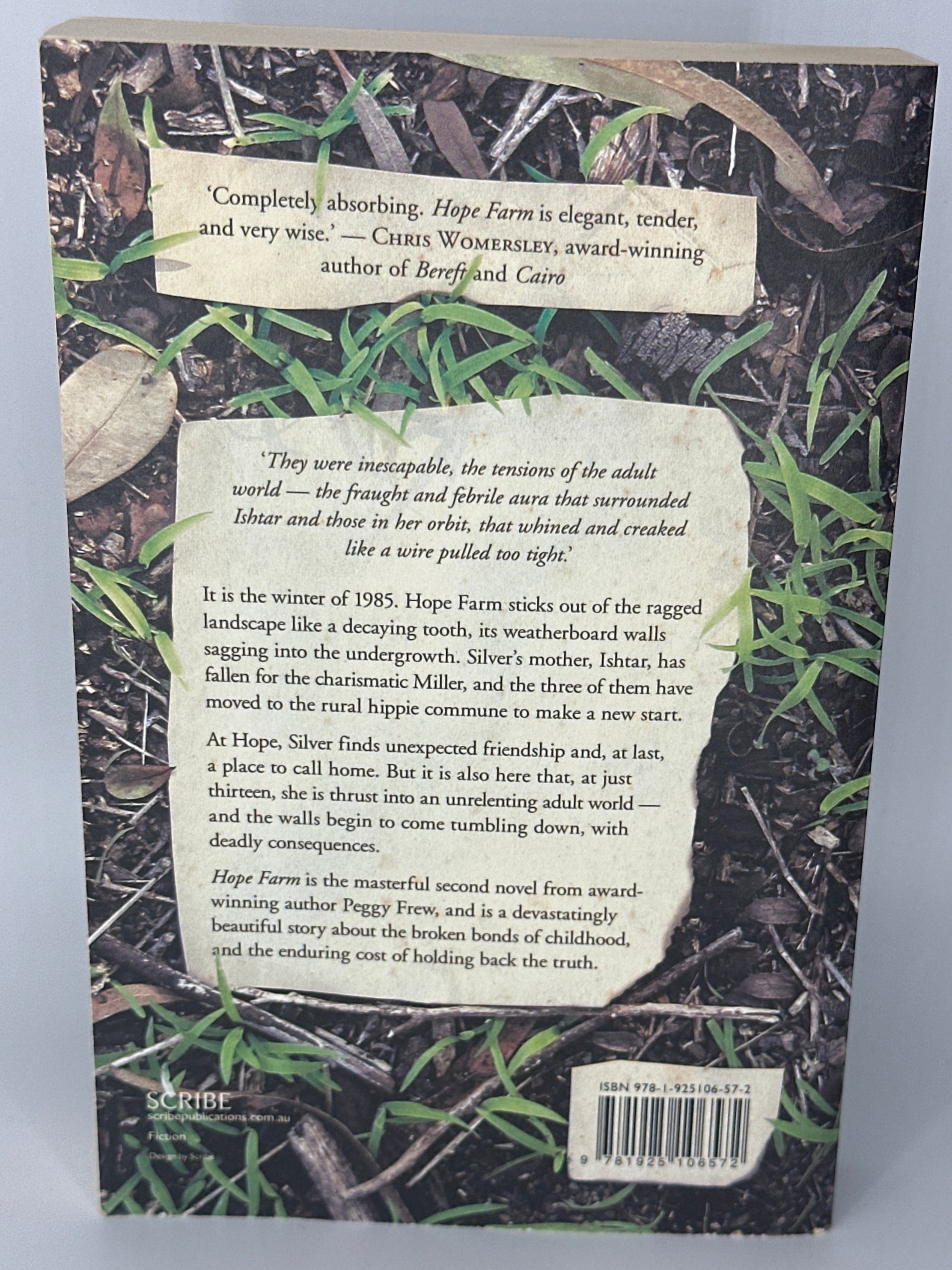 Peggy Frew Hope Farm actual back cover used books