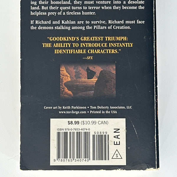 Terry Goodkind Pillars of Creation back cover image 