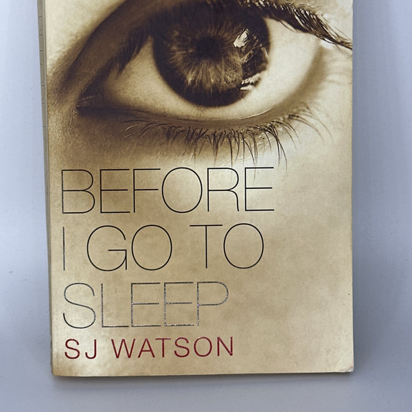SJ Watson Before I Go to Sleep actual front cover used books