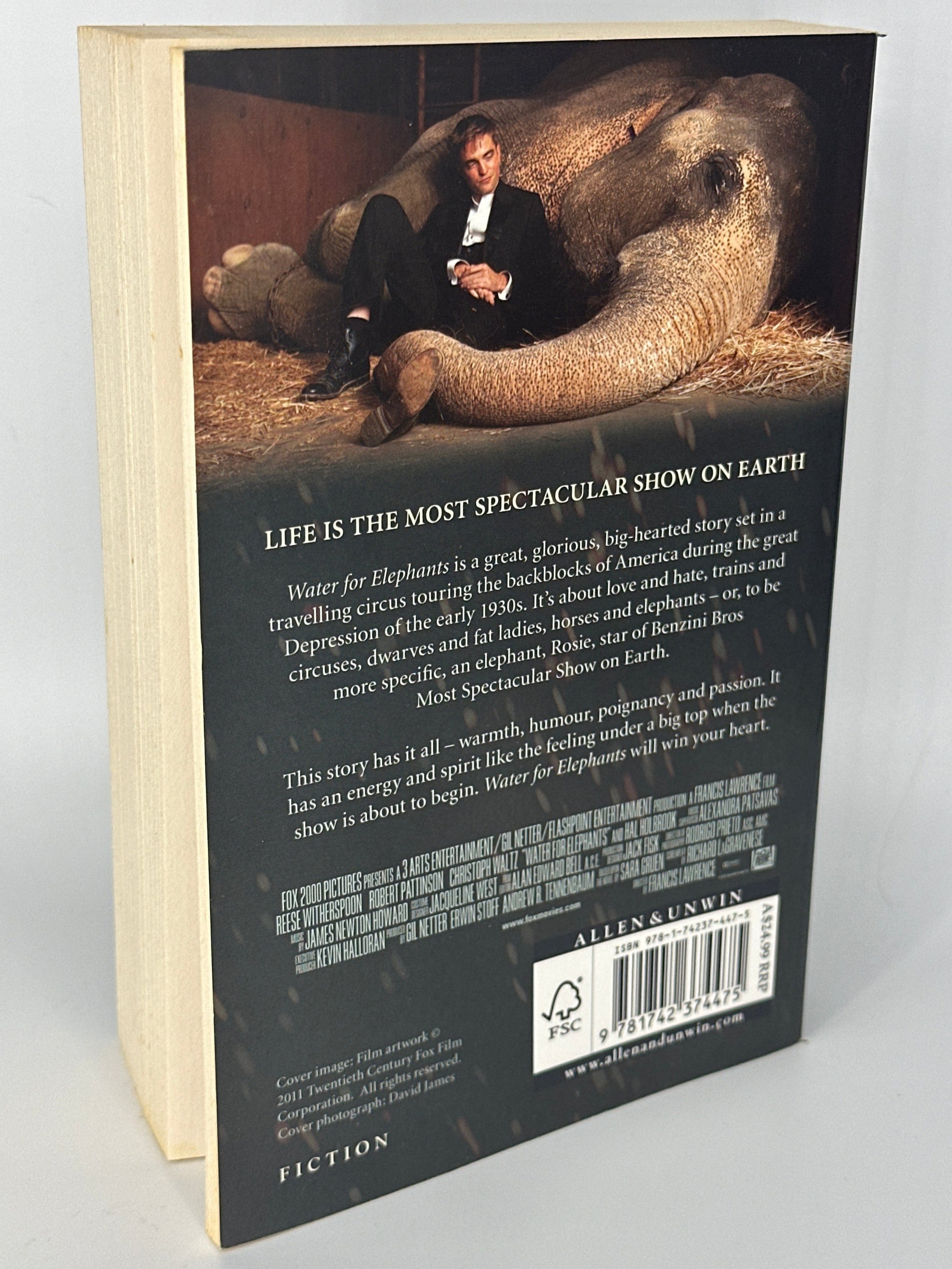 Sara Gruen Water for Elephants actual back cover used books