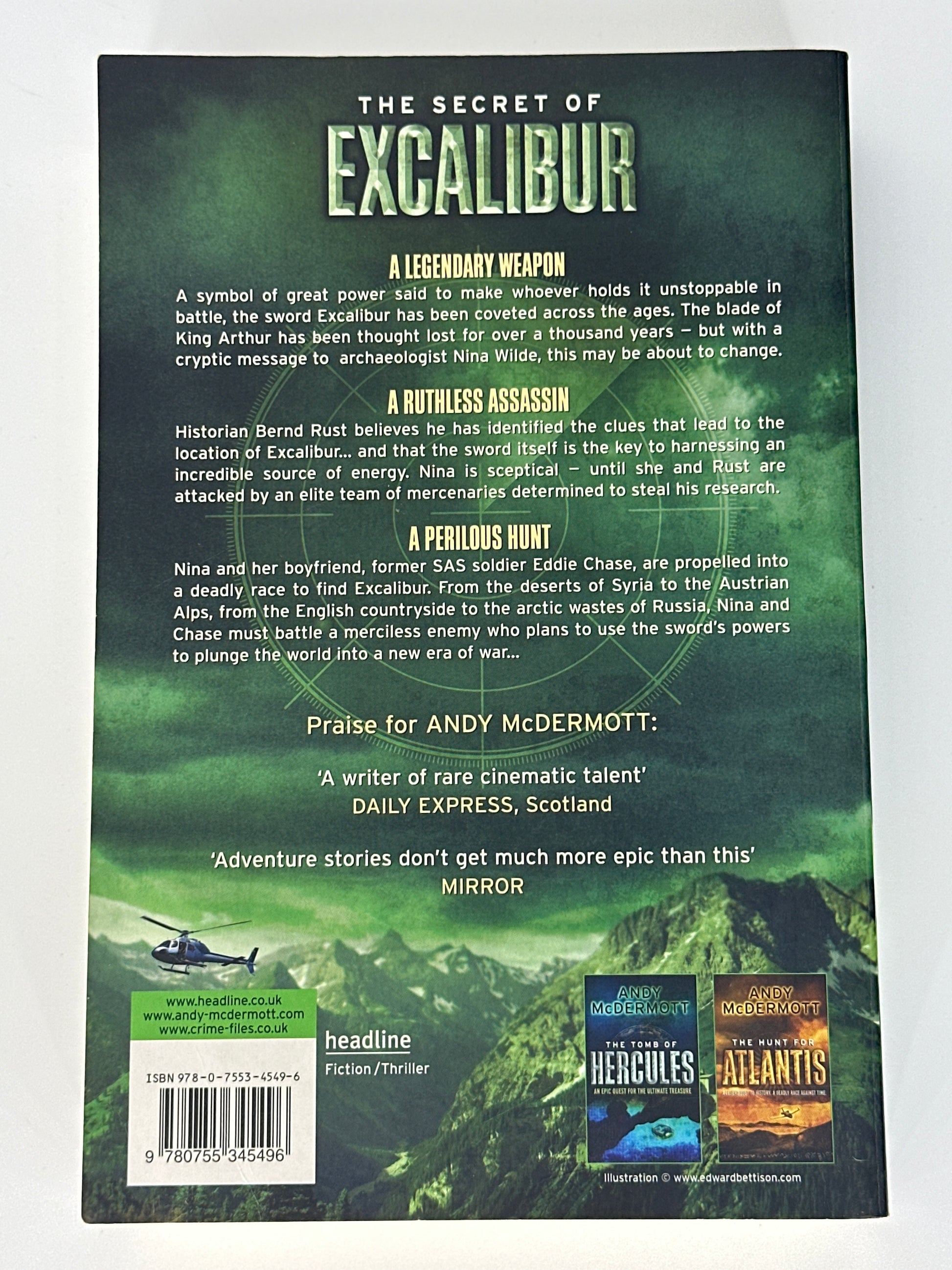 Andy McDermott The Secret of Excalibur back cover image
