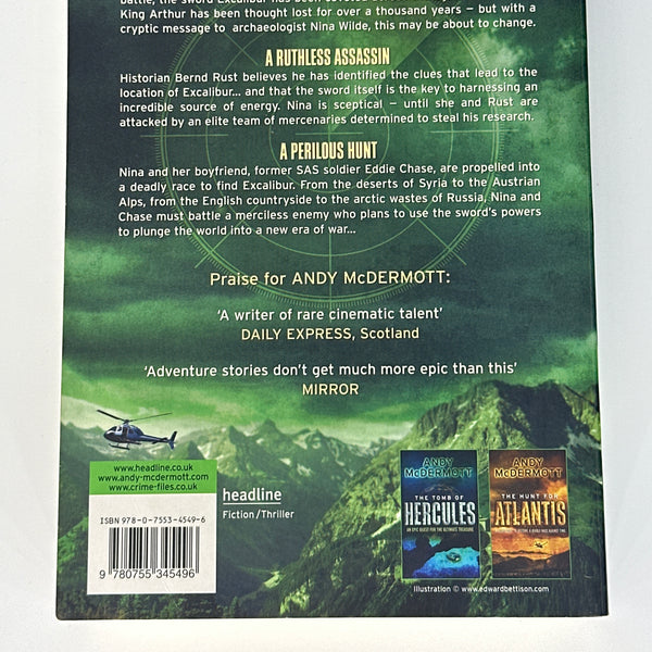 Andy McDermott The Secret of Excalibur back cover image