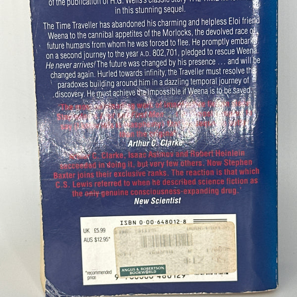 Stephen Baxter Time Ships actual back cover used books