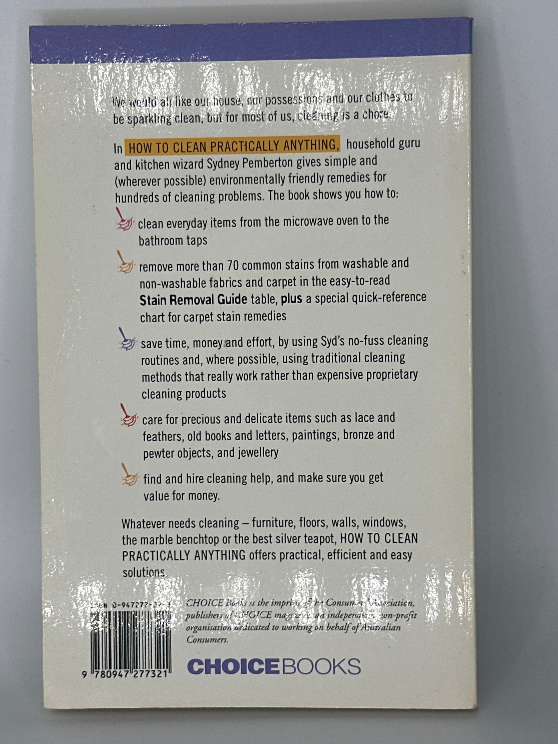 Sydney Pemberton How To Clean Practically Anything actual back cover used books