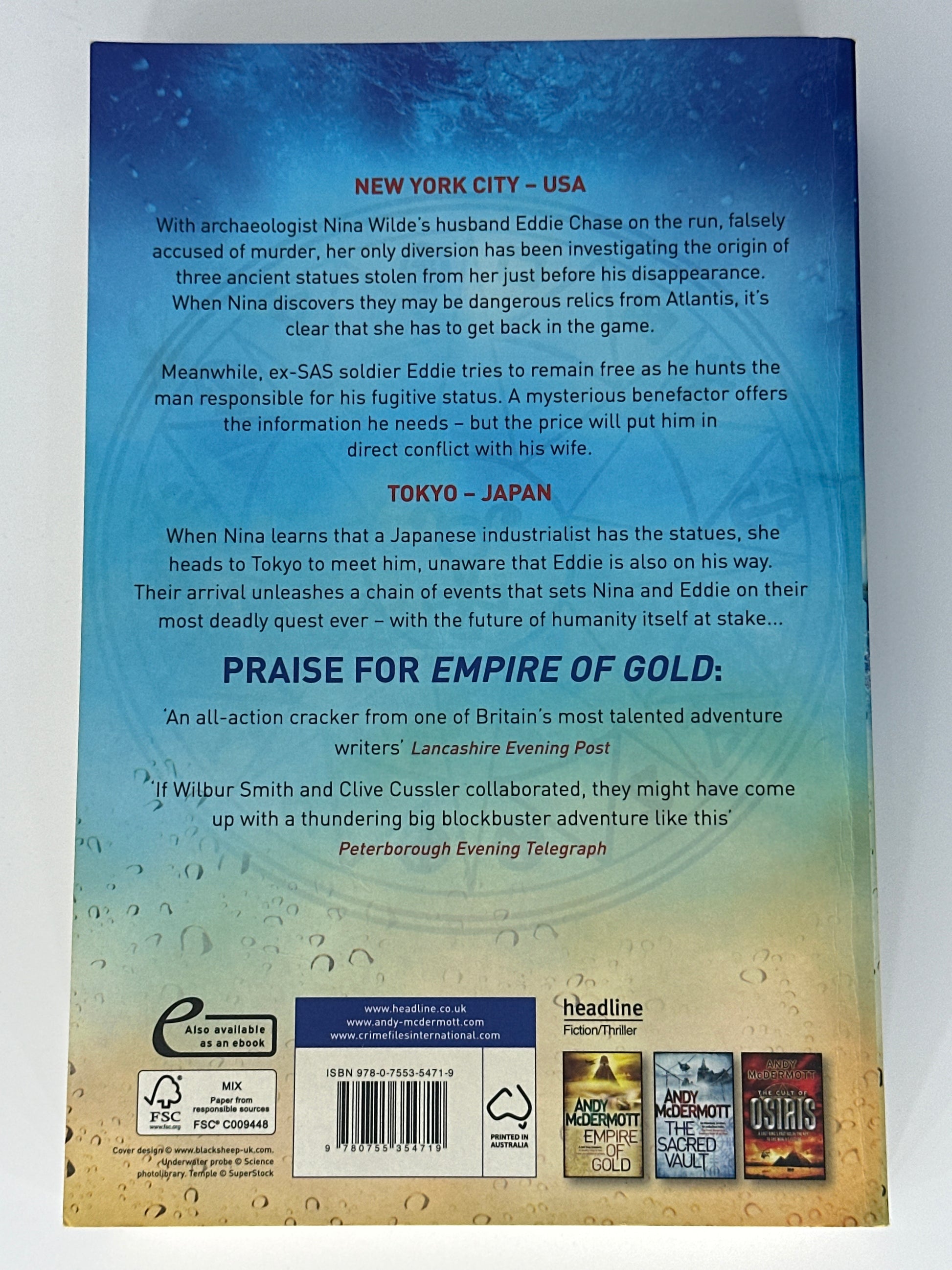 Andy McDermott Temple of the Gods back cover image
