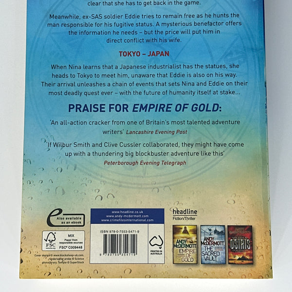Andy McDermott Temple of the Gods back cover image